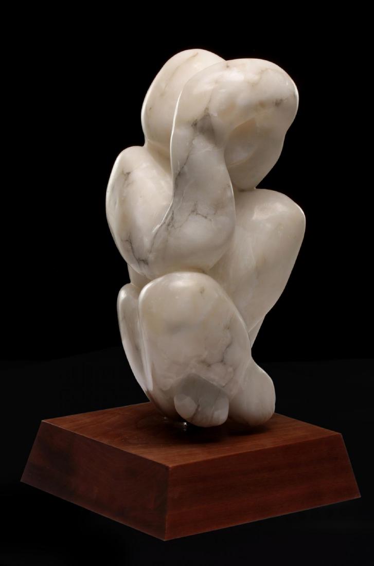 MODERNIST CARVED MARBLE SCULPTURE SIGNED LEYNER 71 (1 of 18)