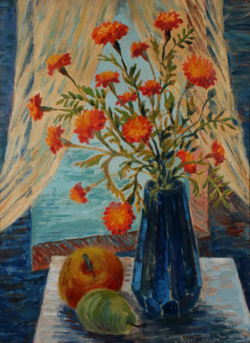 CZECH MODERNIST FLORAL STILL LIFE ATTR MILOS HRABE (1 of 14)