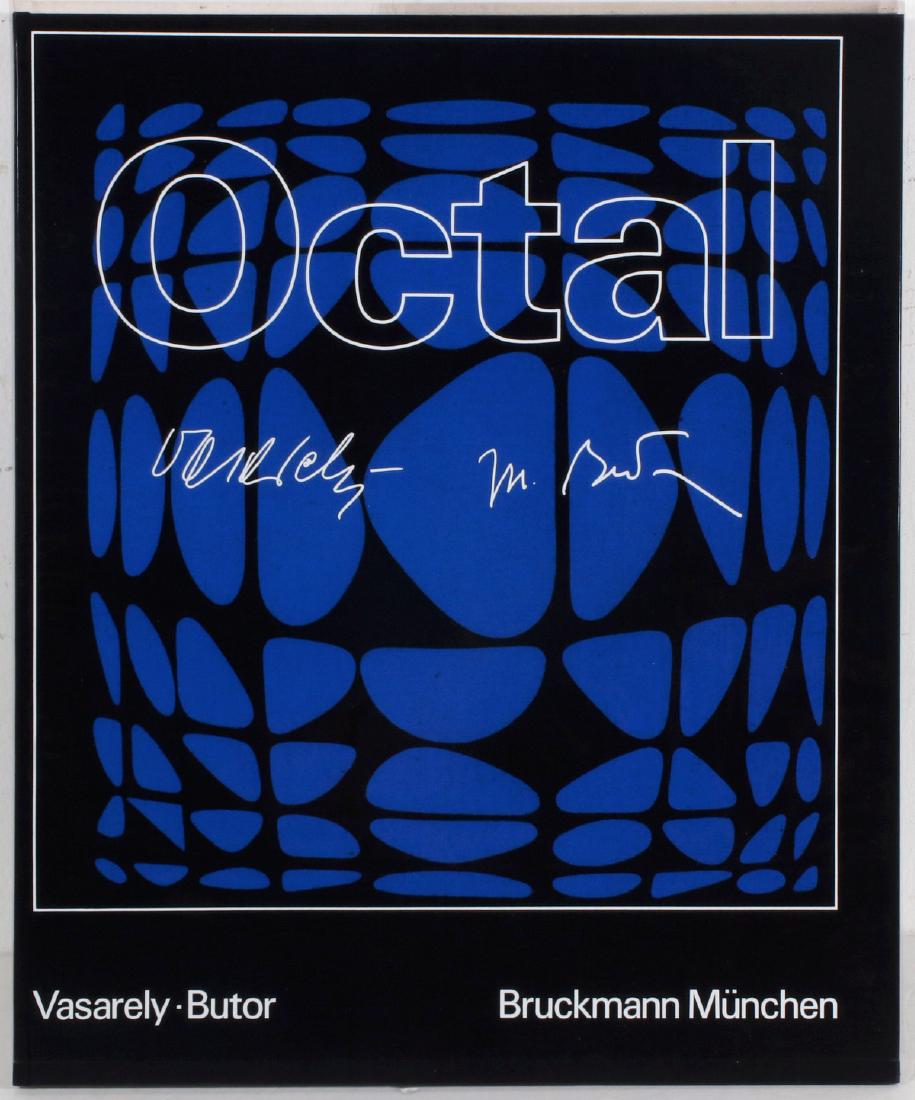 VICTOR VASARELY/MICHEL BUTOR 'OCTAL' LITHOGRAPHS: Circa 1972. Victor Vasarely, artist (1906-1997) and Michel Butor, author (1926-2016) 'Octal ' lithographs, 1972, edition of 850, signed by the artists on the title page, complete set of nine chromolit