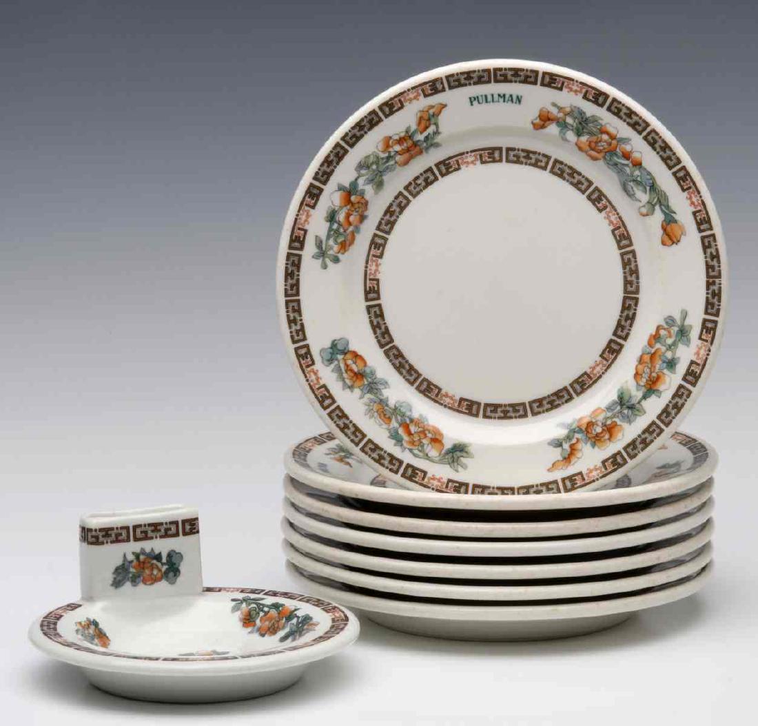 PULLMAN RR INDIAN TREE CHINA PLATES & ASHTRAY (1 of 15)