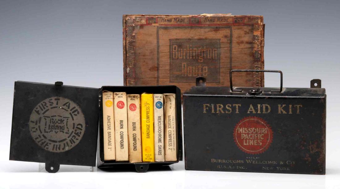 RAILROAD FIRST AID KITS AND BRANDED CIGAR BOX (1 of 10)
