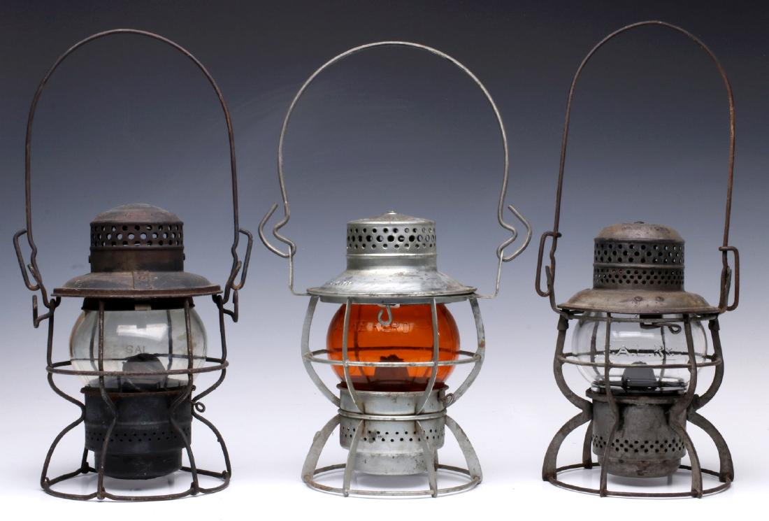 THREE SEABOARD AIR LINES RAILROAD LANTERNS (1 of 10)