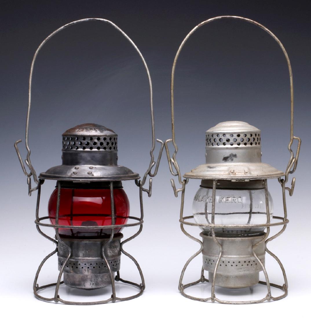 TWO ILLINOIS CENTRAL RAILROAD LANTERNS (1 of 9)