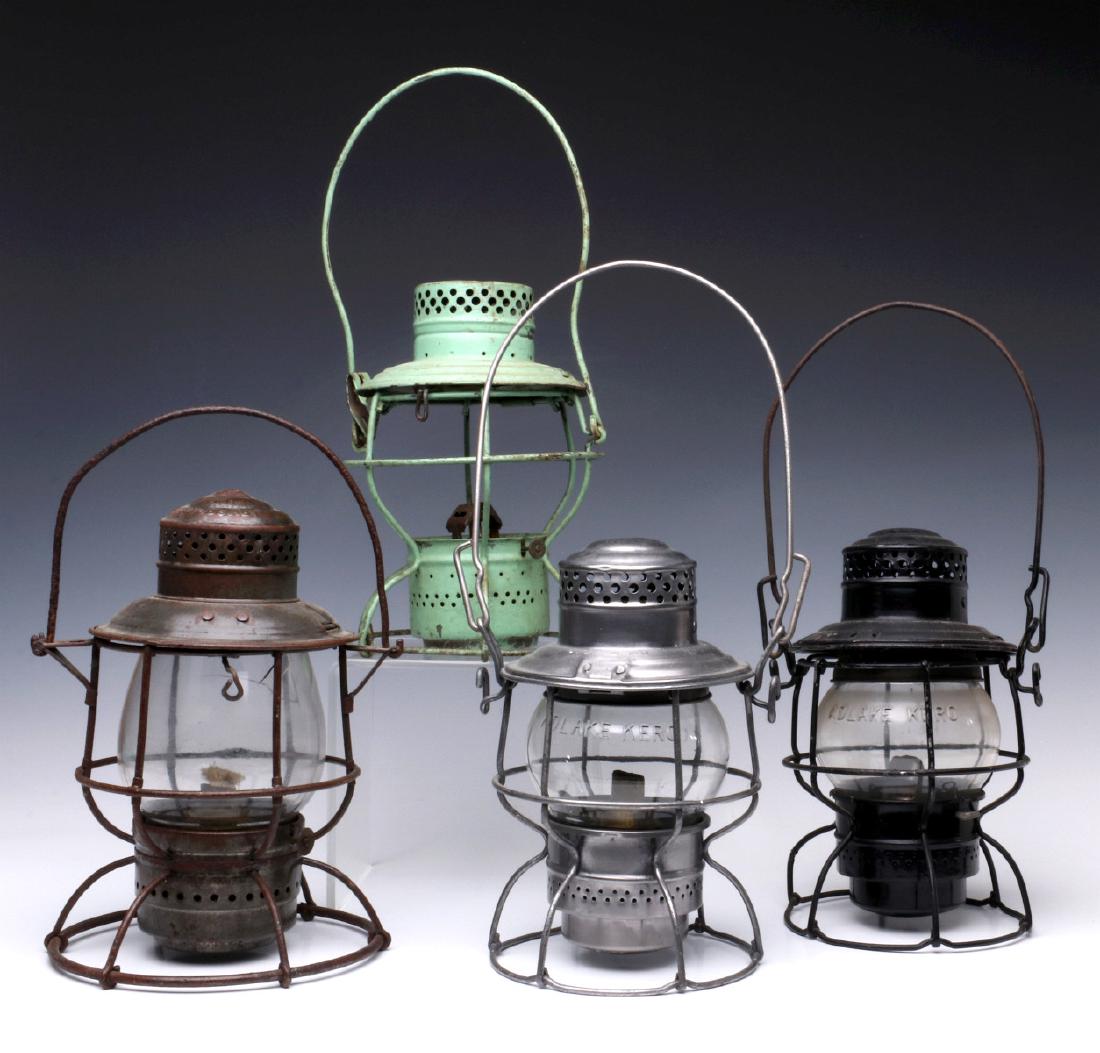 FOUR RAILROAD LANTERNS: C of G, WR of A, RF&P, FEC (1 of 11)