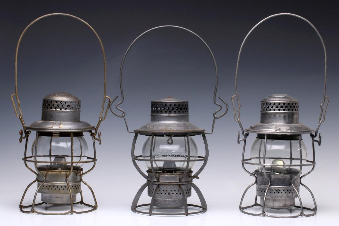 THREE RAILROAD LANTERNS: L&N, GM&O, SOUTHERN (1 of 12)