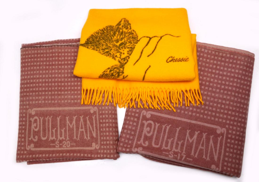 THREE PULLMAN AND C&O CHESSIE RAILROAD BLANKETS (1 of 1)
