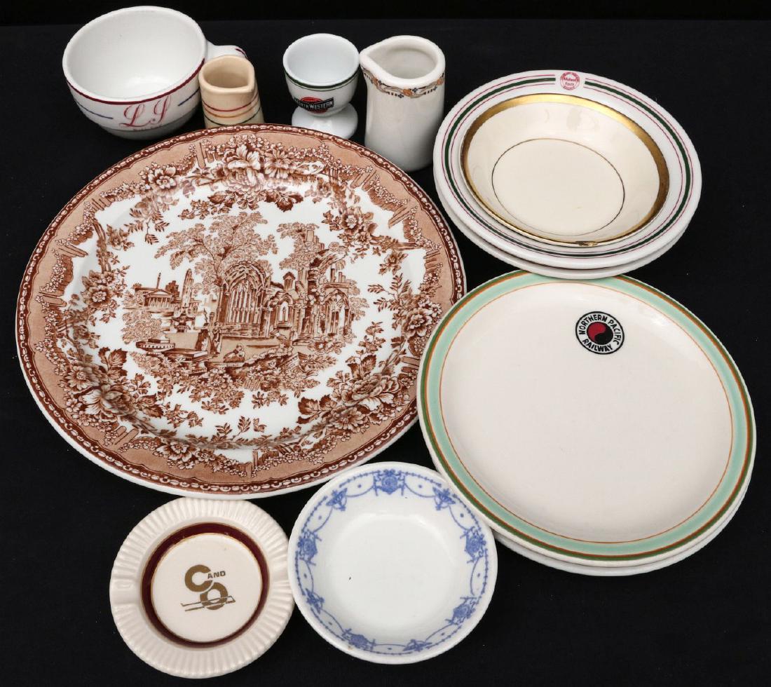 LOT OF MISC RAILROAD CHINA: BN, C&NW, CM, NP, NYC (1 of 1)