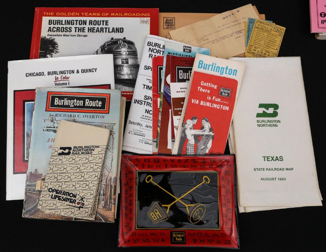 BURLINGTON ROUTE RAILROAD BOOK AND EPHEMERA LOT (1 of 1)