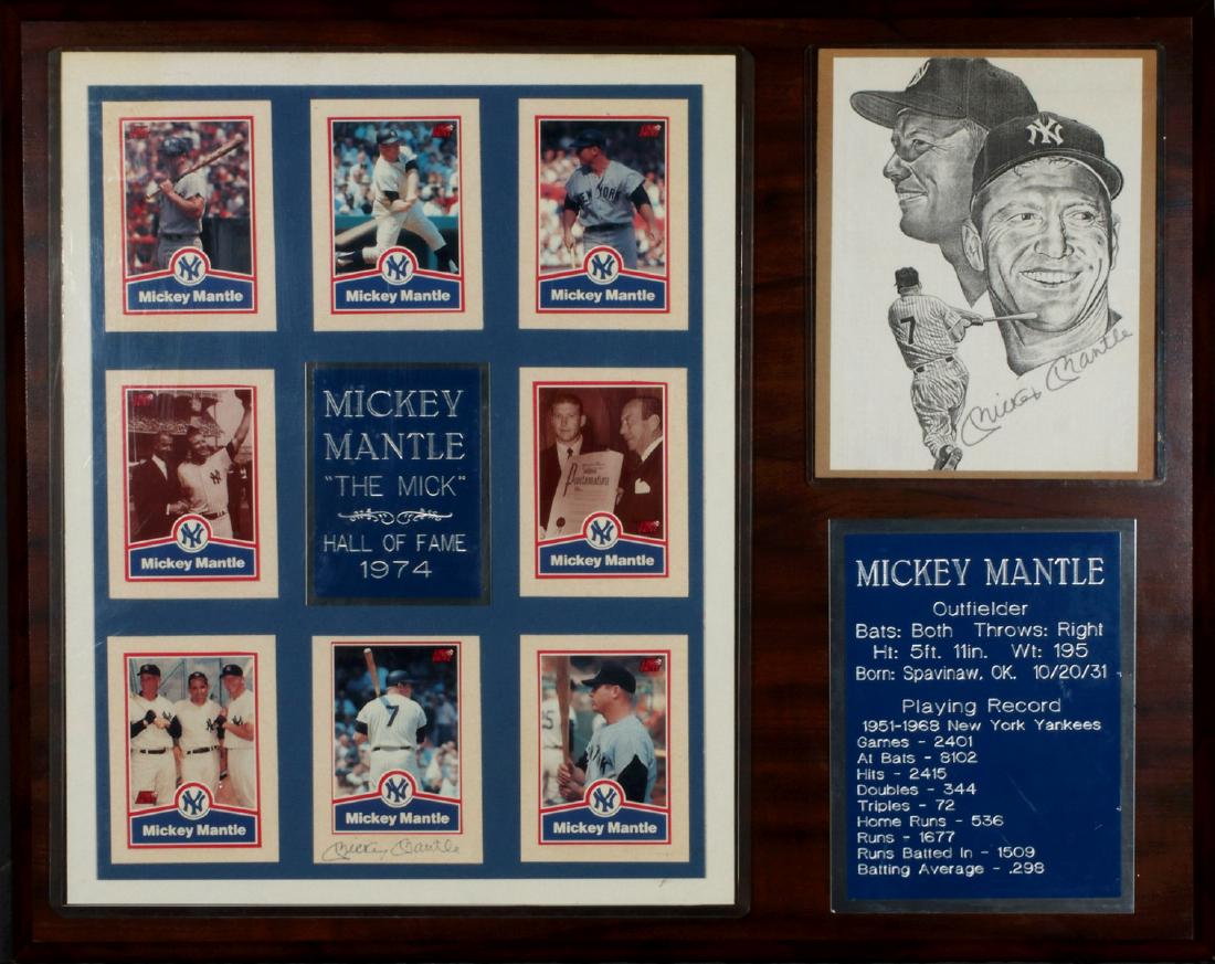 FRAMED SUITE OF MICKEY MANTLE ITEMS, TWO SIGNED (1 of 13)