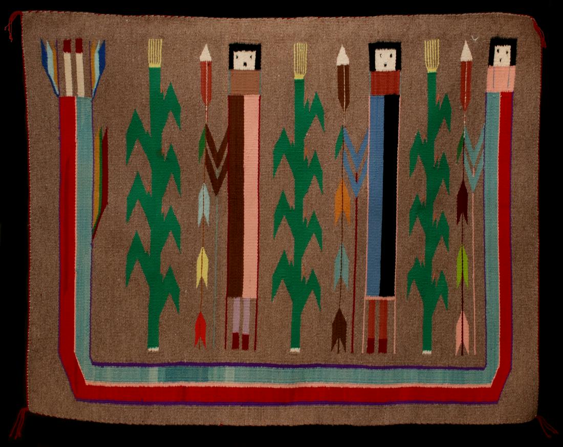 A GOOD COLORFUL LATE 20TH CENTURY NAVAJO YEI FIGURE RUG (1 of 17)