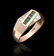 A GENT'S 14K GOLD, EMERALD AND DIAMOND RING