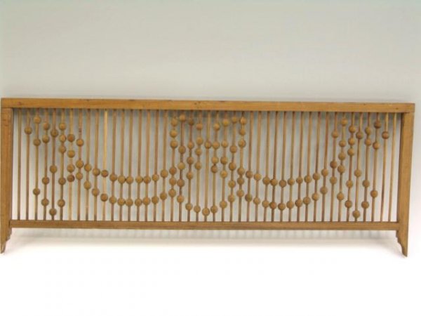 VICTORIAN STICK & BALL FRETWORK: Victorian Stick & Ball fretwork measures 18" tall by 47 3/4" wide and is 1 1/4" thick. Looks to have one dowel replaced and one ball has a crack. Otherwise it is in good condition.