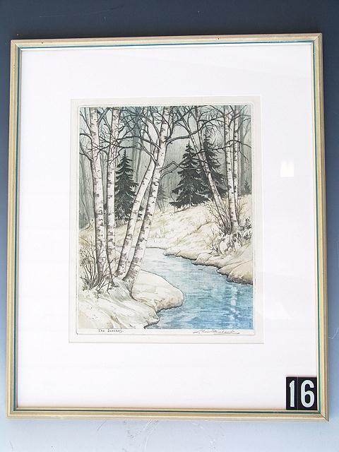COLOR ETCHING BY WISCONSIN ARTIST LEON PESCHERET (1