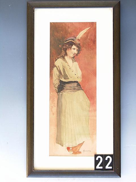 WATERCOLOR PAINTING OF A STANDING FIGURE