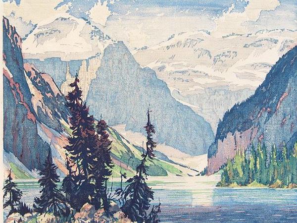 COLOR WOOD BLOCK PRINT BY BARBARA LEIGHTON "BARLEIG