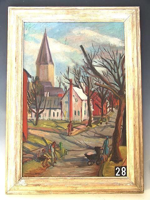 OIL ON CANVAS BY AFRICAN AMERICAN ARTIST THEODORA K