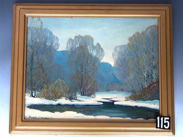 TEXAS ARTIST DWIGHT C. HOLMES (1900-1985) OIL ON M