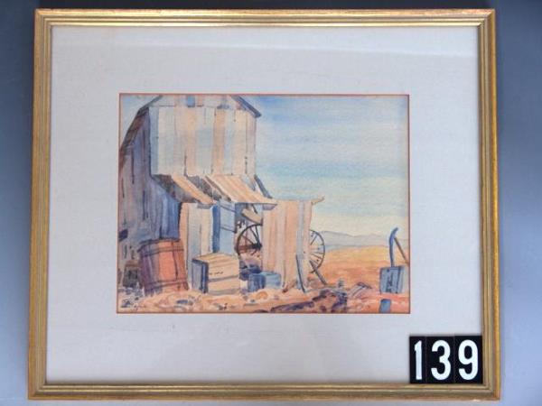 WATERCOLOR BY KANSAS ARTIST JOHN F. HELM (1900-197