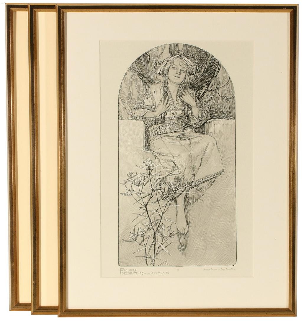 ALPHONSE MUCHA; PLATES FROM FIGURES DECORATIVES, 1905 (1 of 13)