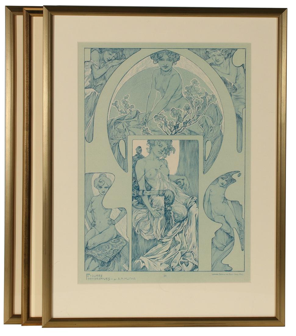 ALPHONSE MUCHA; PLATES FROM FIGURES DECORATIVES, 1905 (1 of 11)