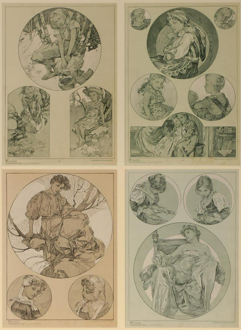 ALPHONSE MUCHA; PLATES FROM FIGURES DECORATIVES, 1905 (1 of 18)