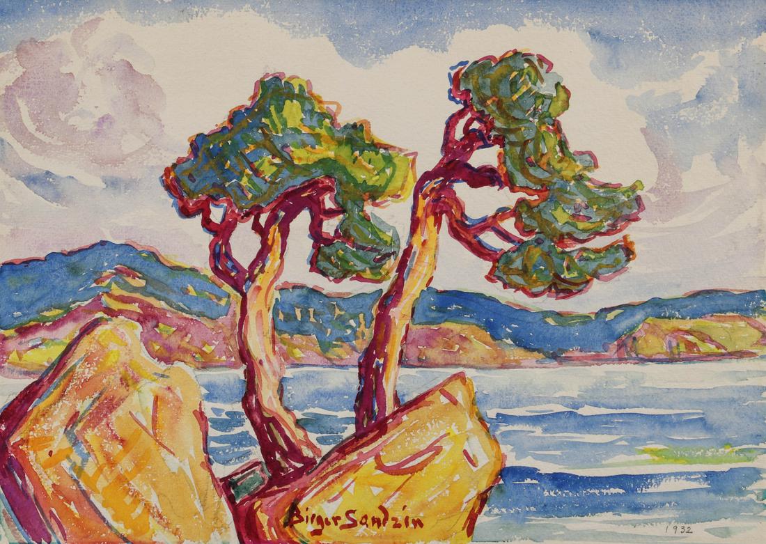 BIRGER SANDZEN (1871-1954) WATERCOLOR ON PAPER (1 of 11)
