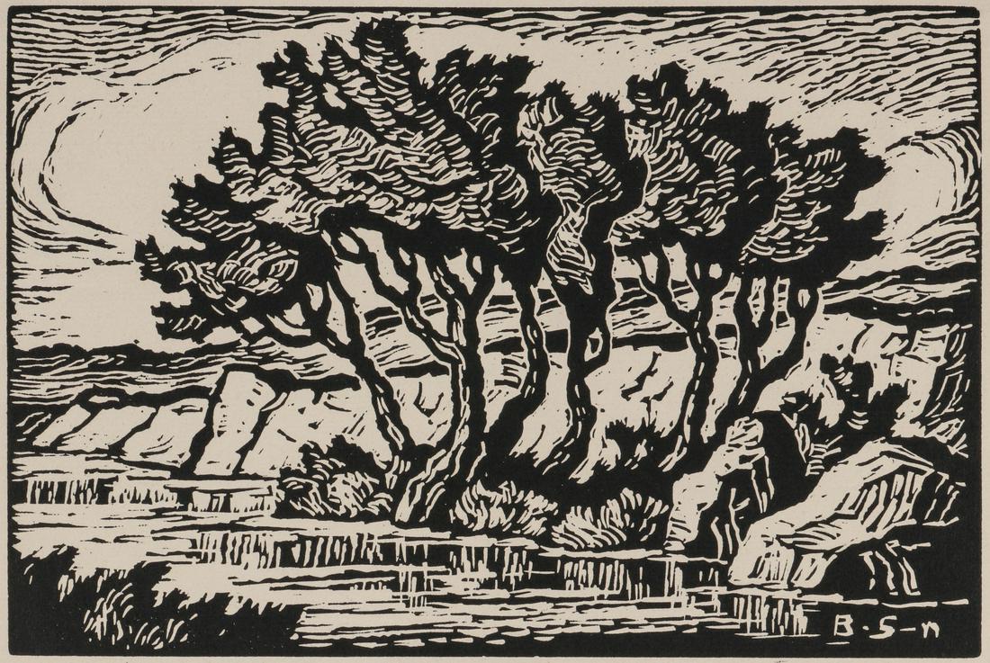 BIRGER SANDZEN (1871-1954) PENCIL SIGNED LINOCUT (1 of 11)