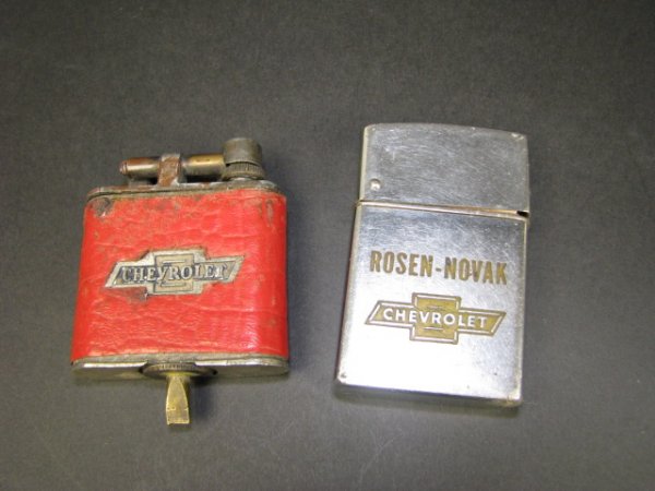 2 VINTAGE CHEVROLET LIGHTERS INCL ZIPPO