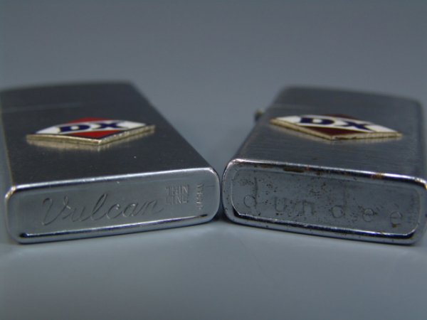2 VINTAGE DX LIGHTERS W/ ENAMEL EMBLEMS - 3