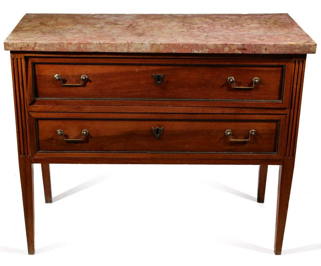 AN 18TH CENTURY ITALIAN TWO DRAWER CHEST WITH MARBLE (1 of 16)