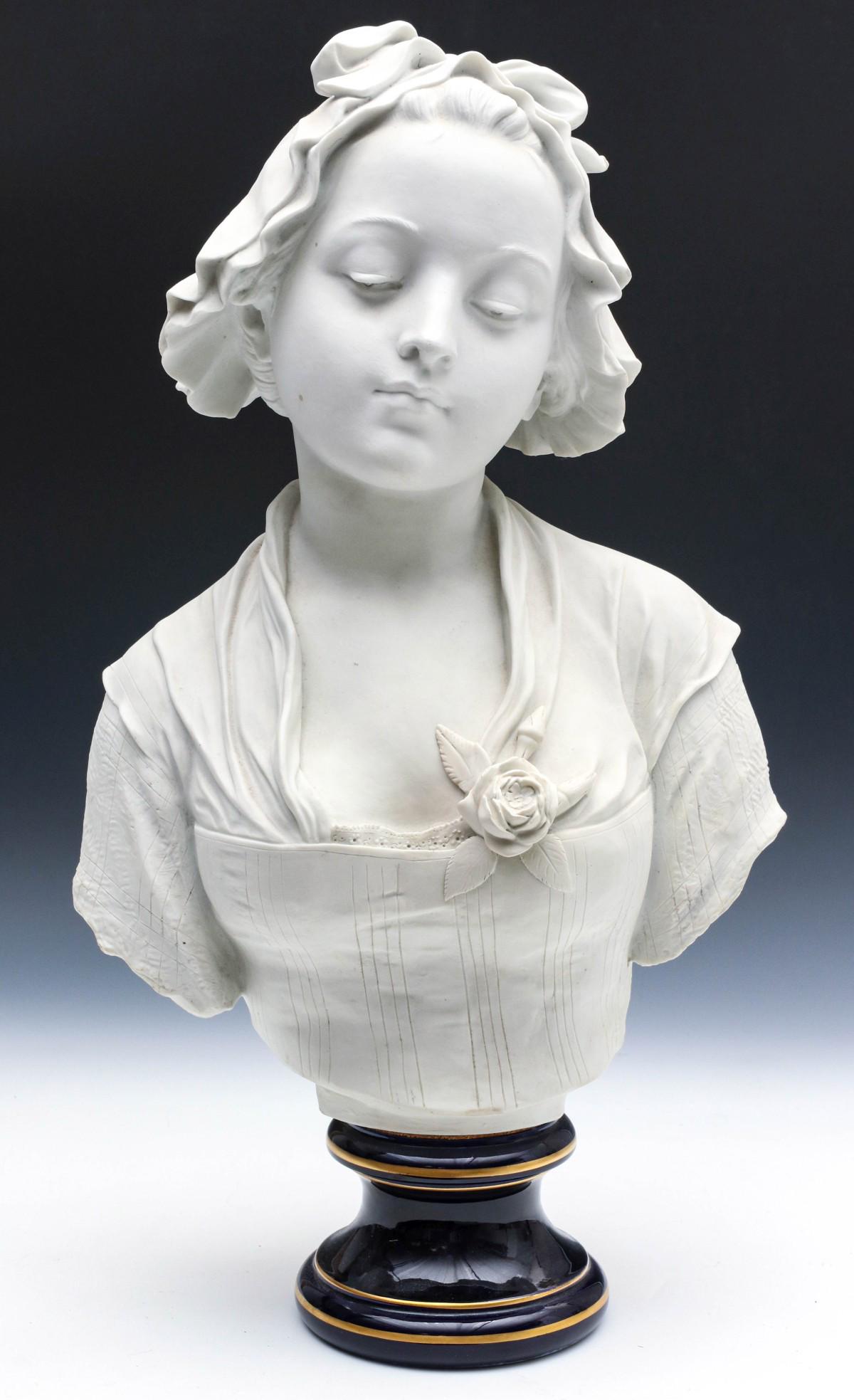 A LARGE FRENCH PORCELAIN BUST AFTER EUGENE LAURENT (1 of 12)