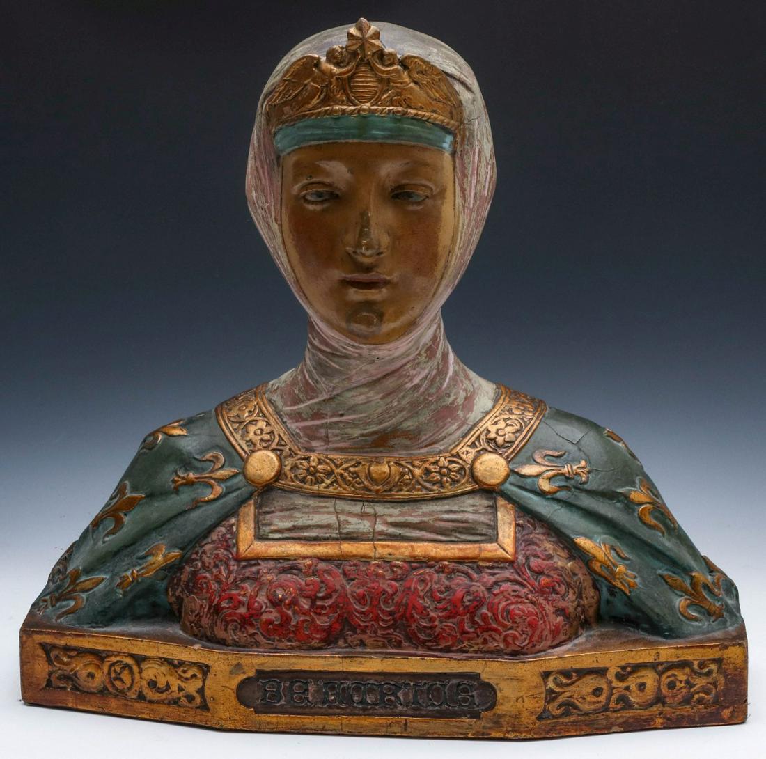 A BRONZE CLAD BUST OF BEATRICE D'ESTE CIRCA 1920 (1 of 11)