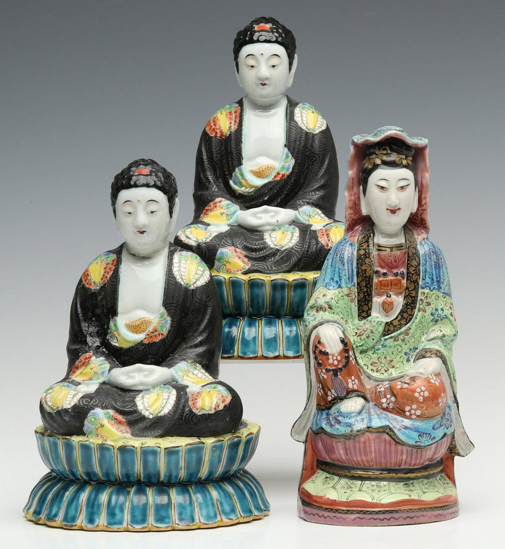 ASIAN PORCELAIN FIGURES OF BUDDHA AND GUANYIN (1 of 19)