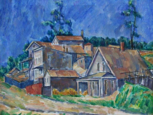 CIRCA 1927 OIL ON CANVAS SIGNED MAX WEBER (1881-19: Titled on the reverse 'Laborers Huts', signed lower right, 18 x 22.5 inch canvas size. Provenance: Kennedy Galleries, Christies auction house 9/27/1990.