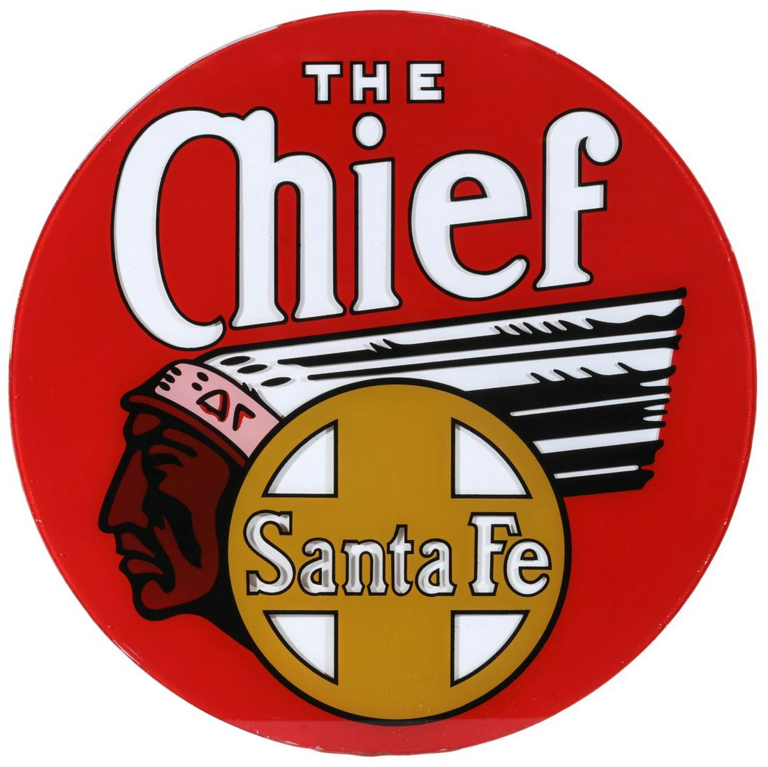 For Auction A SANTA FE RAILROAD DRUM HEAD INSERT FOR THE CHIEF (0062