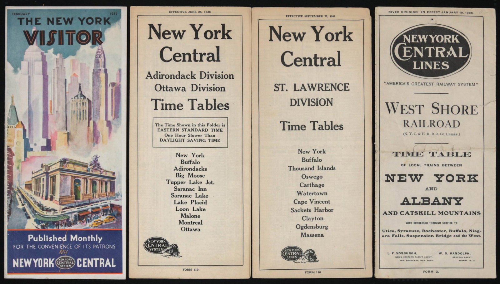 A COLLECTION OF N.Y.C.R.R. TIME TABLES: Twenty antique and vintage time tables and more related to the New York Central Railroad. . We happily provide seamless in-house packing and shipping services on nearly everything we sell.