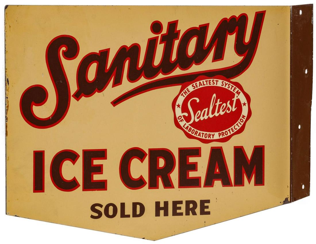 FLANGE SIGN | SEALTEST SANITARY ICE CREAM SOLD HERE: The two-sided sign in Sealtest's standard three-color scheme. Measures 11.75 x 15.75 x 2 inches. We happily provide seamless in-house packing and shipping services on nearly everything we sell.
