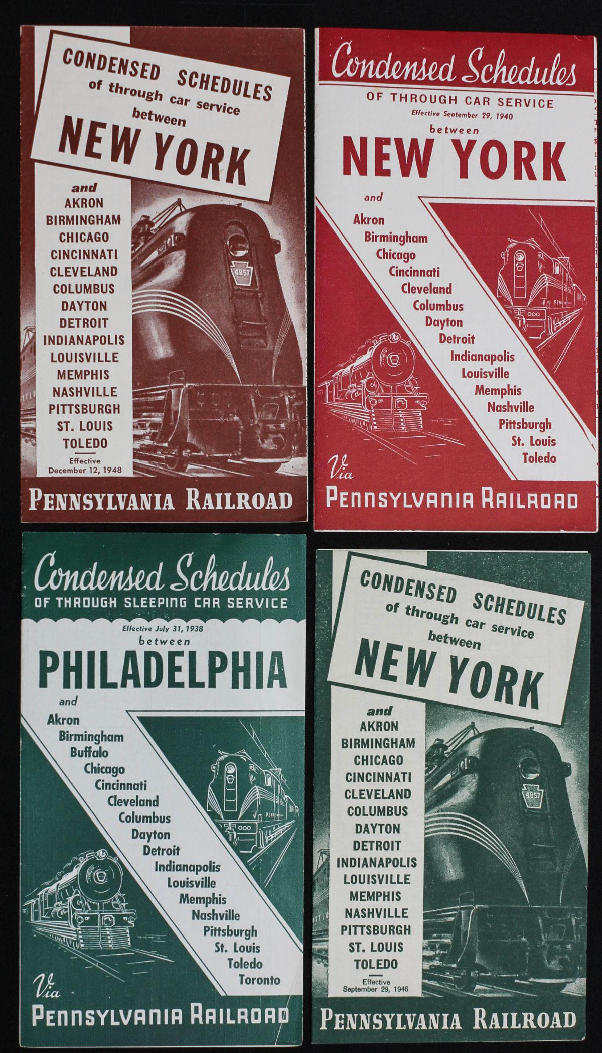 POST WAR ERA PENNSYLVANIA RAILROAD EPHEMERA COLLECTION: A variety of promotional and passenger operations brochures. We happily provide seamless in-house packing and shipping services on nearly everything we sell.