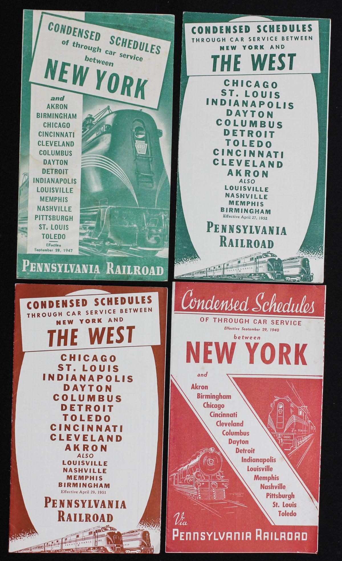 POST WAR ERA PENNSYLVANIA RAILROAD EPHEMERA COLLECTION: A variety of promotional and passenger operations brochures. We happily provide seamless in-house packing and shipping services on nearly everything we sell.