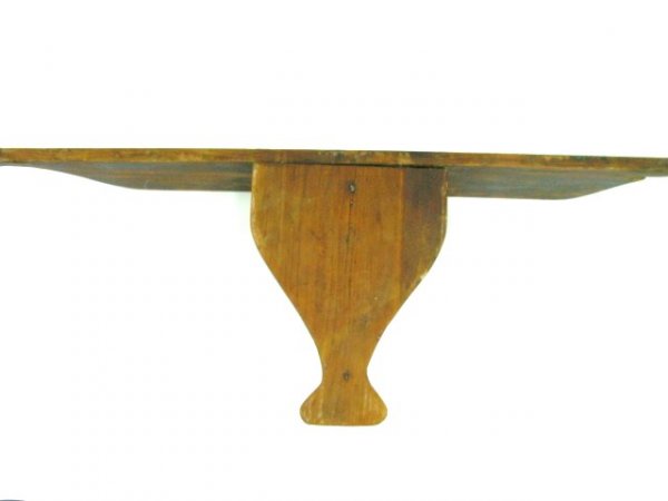 COUNTRY PINE SQUARE NAILED SHELF, OLD PAINT TRACES - 6