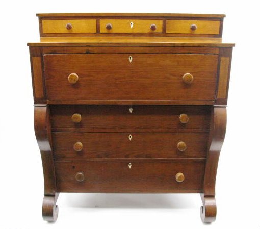AMERICAN EMPIRE BUTLER'S DESK WITH BIRD'S EYE DETAI