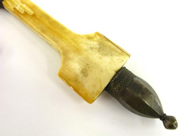IVORY HANDLED KINDJAL DAGGER WITH VELLUM SHEATH - 3