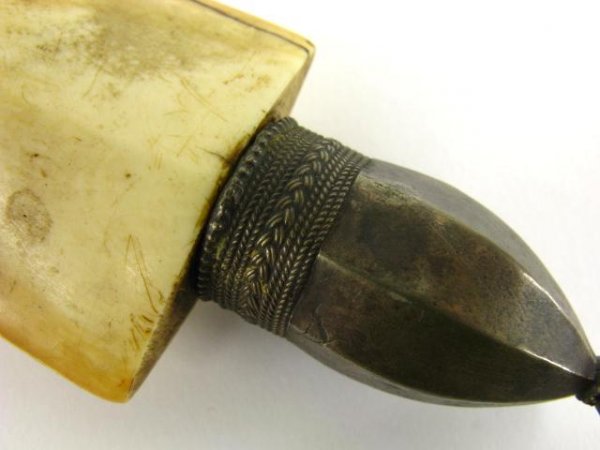 IVORY HANDLED KINDJAL DAGGER WITH VELLUM SHEATH - 4