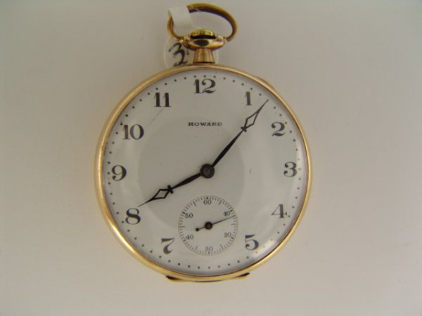HOWARD 17J OPEN FACE ANTIQUE POCKET WATCH