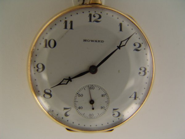 HOWARD 17J OPEN FACE ANTIQUE POCKET WATCH - 2