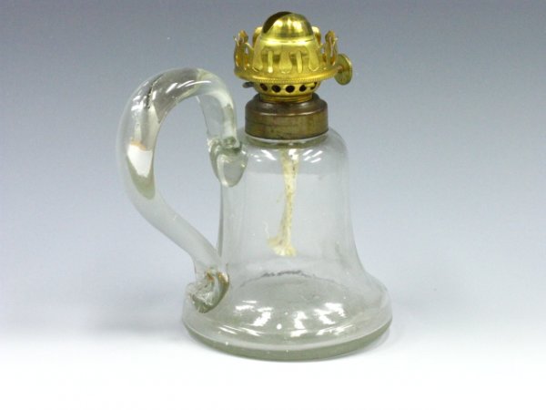 EARLY BLOWN GLASS MINI LAMP W/ HIGH FINGER LOOP - 2