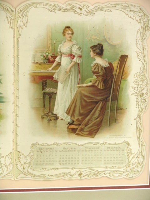 FRAMED 1898 TRYPTIC CALENDAR - 4