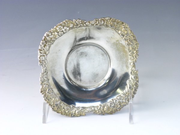 TWO FANCY QUAD PLATE SILVER CUP AND SAUCER SETS - 10