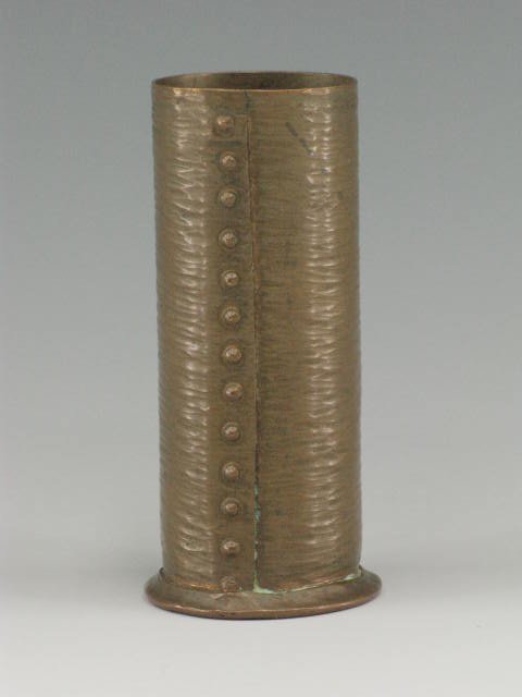 RIVETED COPPER VASE SIGNED PAGE LAUGHLIN STUDIOS - 2