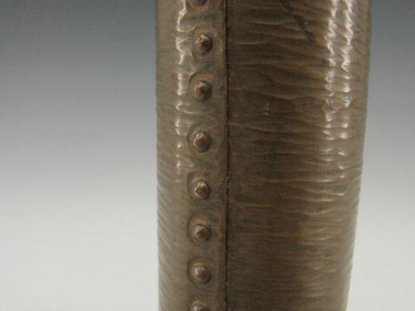 RIVETED COPPER VASE SIGNED PAGE LAUGHLIN STUDIOS - 4